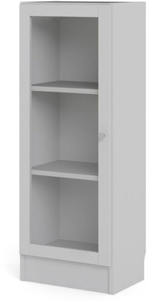 Base wandkast 1 glazen deur wit.