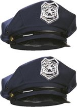 2x stuks verkleed Politiepet voor volwassenen - Carnaval hoeden/petjes