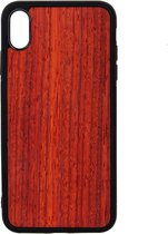 Apple Iphone XS Max Houten GSM Hoesje Padoek Hout Shockproof TPU Case Hoes Uniek Design Telefoon Zwart Protection Geschenk Kerstmis Vaderdag Moederdag Verjaardag