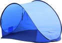 Beachshelter pop-up windscherm blauw 200 x 100 cm - Strandtent - Zon/wind bescherming voor kinderen