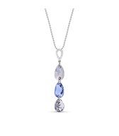 Spark Triple Drop Ketting met Lichtblauw Glaskristal