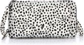 Ruime portemonnee met cheetah print, wit/zwart
