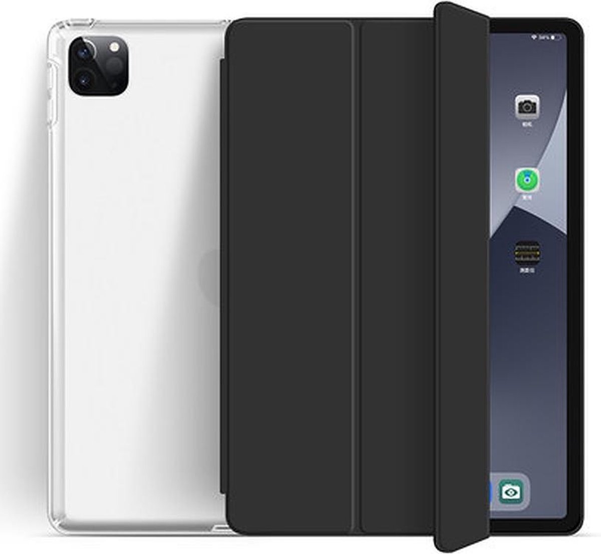 Ipad pro 2020 transparant - 12.9 inch – Ipad hoes – soft cover – Hoes voor iPad – Tablet beschermer - zwart