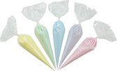Scrubzout Rainbow Pastel - 300 gram in puntzak transparant - zen-moment, eucalyptus, opium, lavendel en rozen