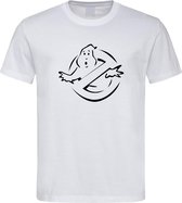 Wit T-shirt met Zwarte “ Ghostbusters “ print maat M