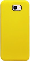 - ADEL Siliconen Back Cover Softcase Hoesje Geschikt voor Samsung Galaxy J4 Plus - Geel