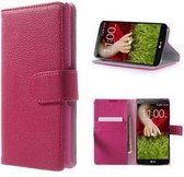 LG G2 Hoesje Wallet Case Roze