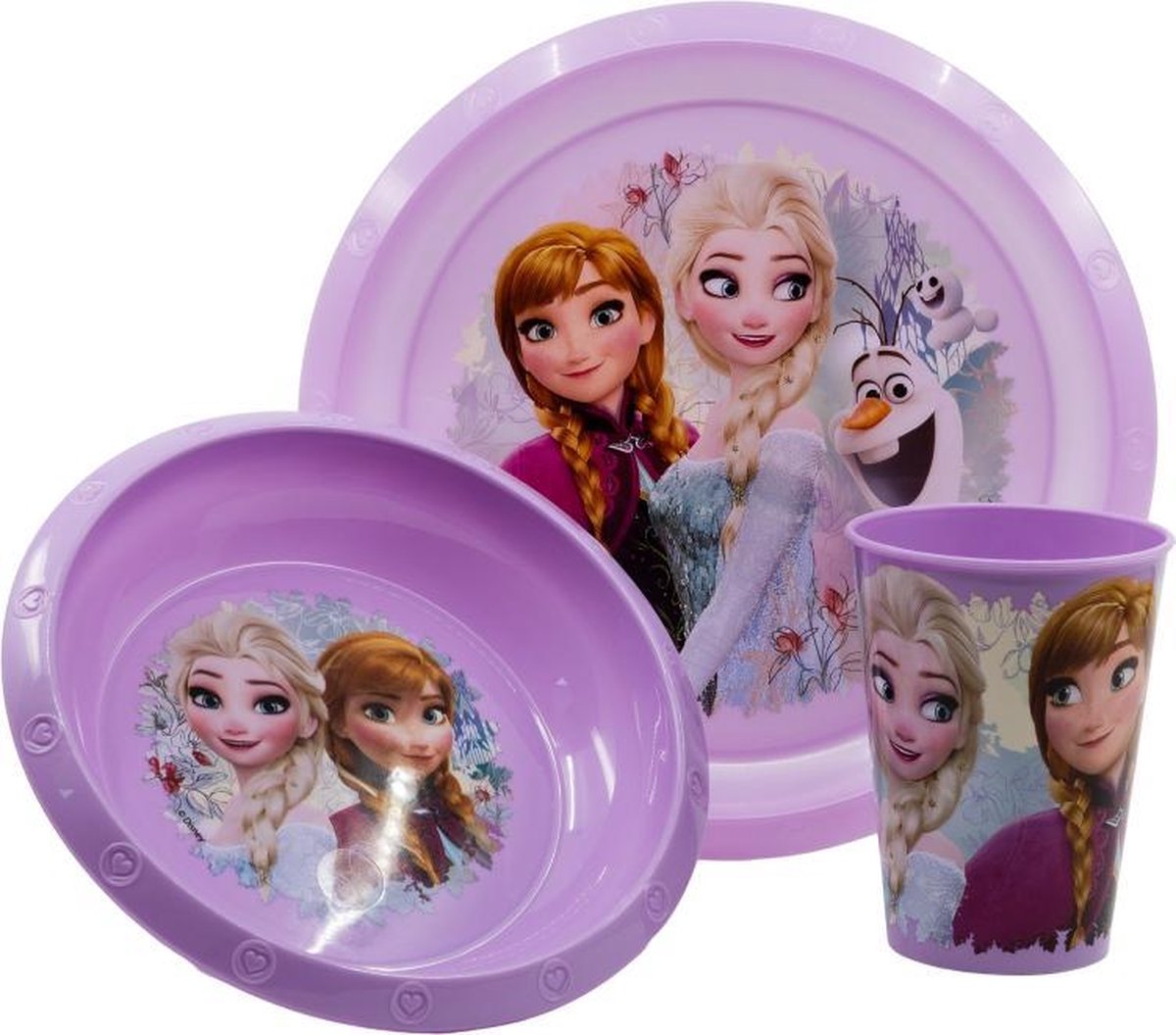Frozen kinderservies - 3 delig - Disney Frozen servies - paars