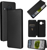 Voor Nokia X10 Koolstofvezel Textuur Magnetische Horizontale Flip TPU + PC + PU Lederen Case met Kaartsleuf (Zwart)