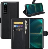 Sony Xperia 5 III hoesje - MobyDefend Kunstleren Wallet Book Case - Zwart - GSM Hoesje - Telefoonhoesje Geschikt Voor: Sony Xperia 5 III