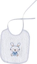 Interbaby Slabbetje Konijn Junior 25 X 20 Cm Katoen Blauw/wit