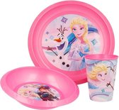 Frozen kinderservies - 3 delige set - roze - Disney kunststof servies