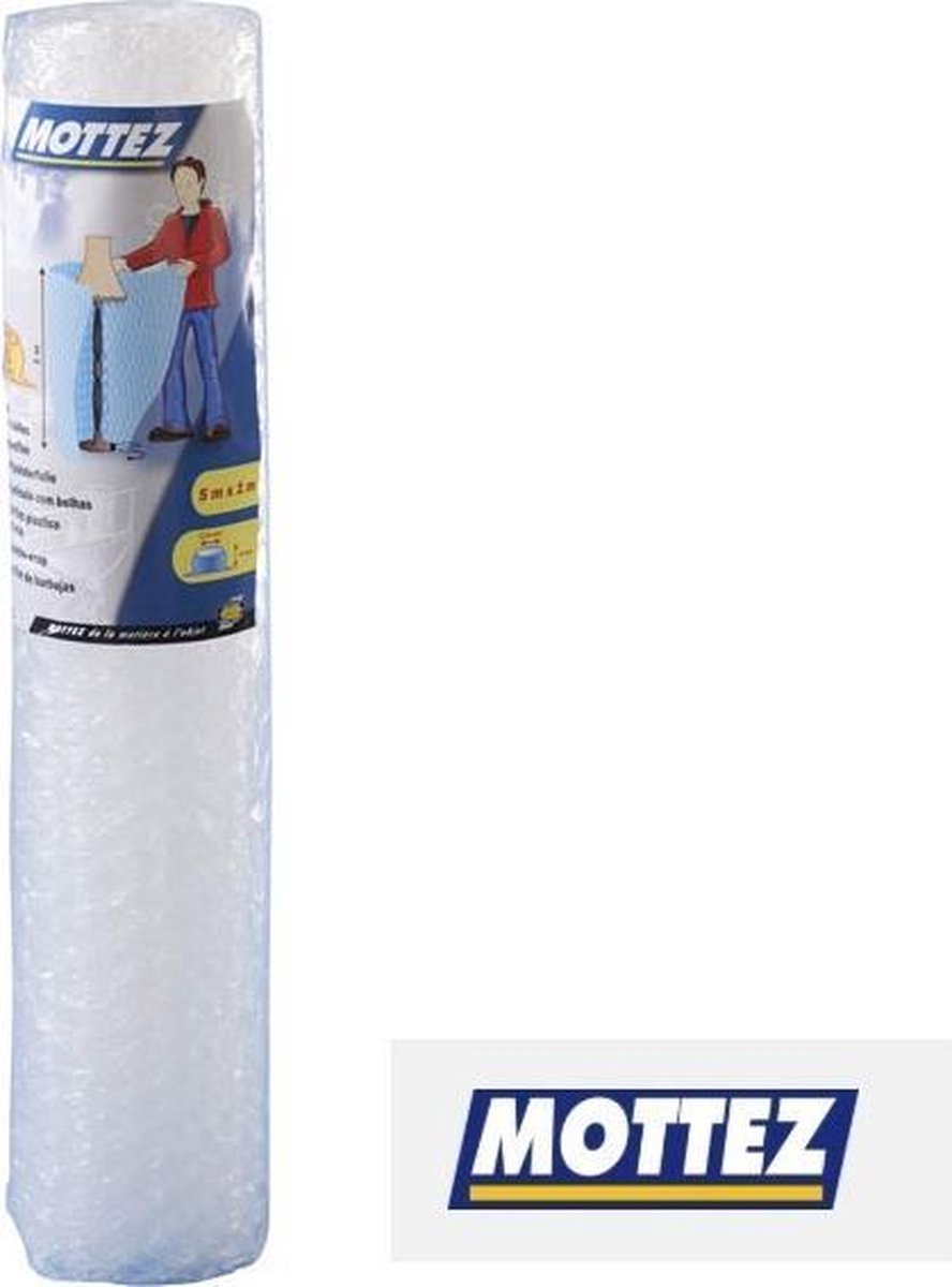 Papier bulle transparent Mottez rouleau L. 10 m x l.33 cm