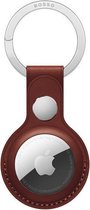 Rosso Element Apple AirTag Sleutelhanger Kunstleer Hoesje | Hanger | Case Bruin