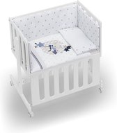 Interbaby Wieg/co-sleeper Amoroso 55 X 85 Cm Wit/blauw 5-delig