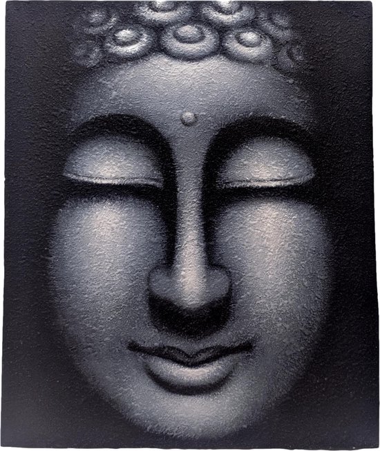 Schilderij wanddecoratie boeddha hoofd – schilderijen op canvas boeddha 60 cm | Inspiring Minds