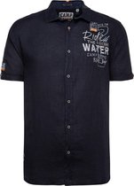Camp David ® linnen overhemd met artwork op de achterkant, donkerblauw