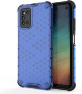 Voor Samsung Galaxy F52 5G Schokbestendige Honingraat PC + TPU Beschermhoes (Blauw)