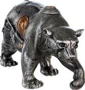 steampunk bear decoratief figuur kleur grijs hoogte 12 cm