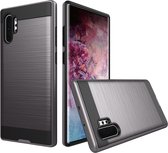 Samsung Galaxy Note 10 Plus Hoesje - Mobigear - Brushed Armor Serie - TPU Backcover - Grijs - Hoesje Geschikt Voor Samsung Galaxy Note 10 Plus