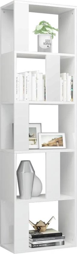 schappenkast hoogglans wit - kamerscherm - kast - boekenkast - opbergkast  -... | bol.com