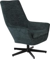 Nancy's Claiborne Lounge Chair - Industrieel - Groen, Zwart - Polyester, Multiplex, Strijk - 79 cm x 76 cm x 98 cm