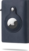 Parvus™ Apple AirTag Wallet - Portemonnee Heren Dames - Pasjeshouder - Kaarthouder geschikt voor Apple Airtag - RFID & NFC Beveiliging - leder - Blauw
