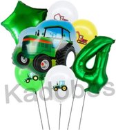 Tractor ballonnen set 4 jaar verjaardag - folie ballon 7 delig