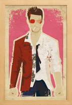 JUNIQE - Poster met houten lijst Film Fight Club -13x18 /Kleurrijk