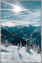 JUNIQE - Poster met kunststof lijst Austrian Alps in Winter -13x18