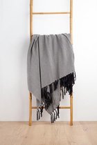 ZIGGY SUMMER PLAID - zwart en grijs - 180x220 CM