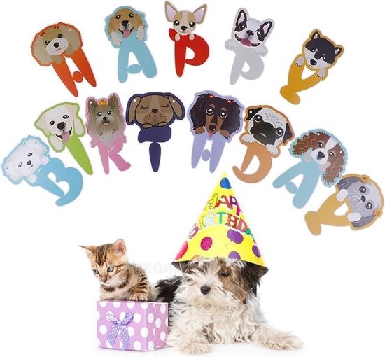 Bron Onzorgvuldigheid Reparatie mogelijk Honden slinger Happy Birthday - hond - verjaardag - slinger | bol.com