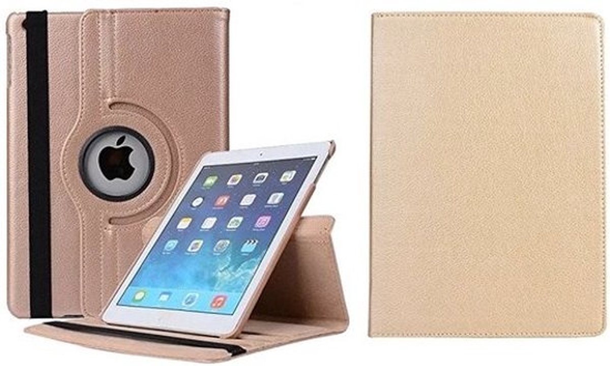 iPad 2018 9.7 inch PU leren Draaibare hoes Goud