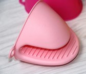 Roze Siliconen want- Pannenlap van Silicone Keukenhandschoen