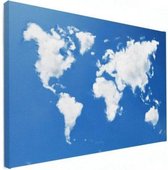 Wereldkaart Wolken - Canvas 40x30