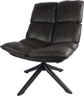 Relax Fauteuil Victor - Fauteuil PU-leer - donkergrijs - Staal - L68B78H88 cm