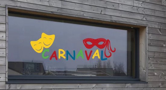 Sticker pour vitres et fenêtres Masque de silhouette de carnaval