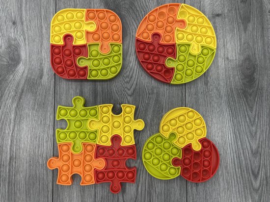 fidget toys - pop it puzzel - 4 stuks pop it puzzel - apart verpakt pop it  puzzel -... | bol.com