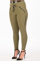 My Pashion - Tizzer Trouser - Army - XXS - Travelstof Broek - Easy-Move Kwaliteit - Dameskleding - Valt Ruim - 7 Maten Beschikbaar