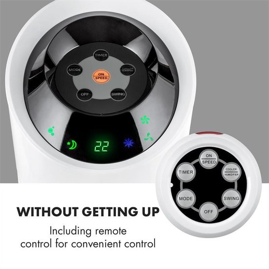 Clean Air Optima ® CA-106 Smart - 4in1 Aircooler, Luchtkoeler, Luchtreiniger, Luchtbevochtiger