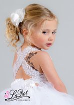 LaDot Tattoo Stempel Steen - M175 - Medium - Bloem met krul - Nep Tattoo - Black Tattoo - Kinderen en Volwassenen