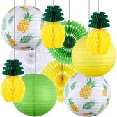Hawaii Decoratie Set | Ananas | Honinggraat | Tuindecoratie | Zijdepapier
