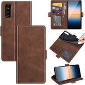 Sony Xperia 10 III hoesje - MobyDefend Luxe Wallet Book Case (Sluiting Zijkant) - Bruin - GSM Hoesje - Telefoonhoesje Geschikt Voor: Sony Xperia 10 III