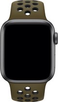 Apple Watch Series 1|2|3|4|5|6|SE - 38mm/40mm - Horloge Sportbandje - Groen/Zwart - S/M