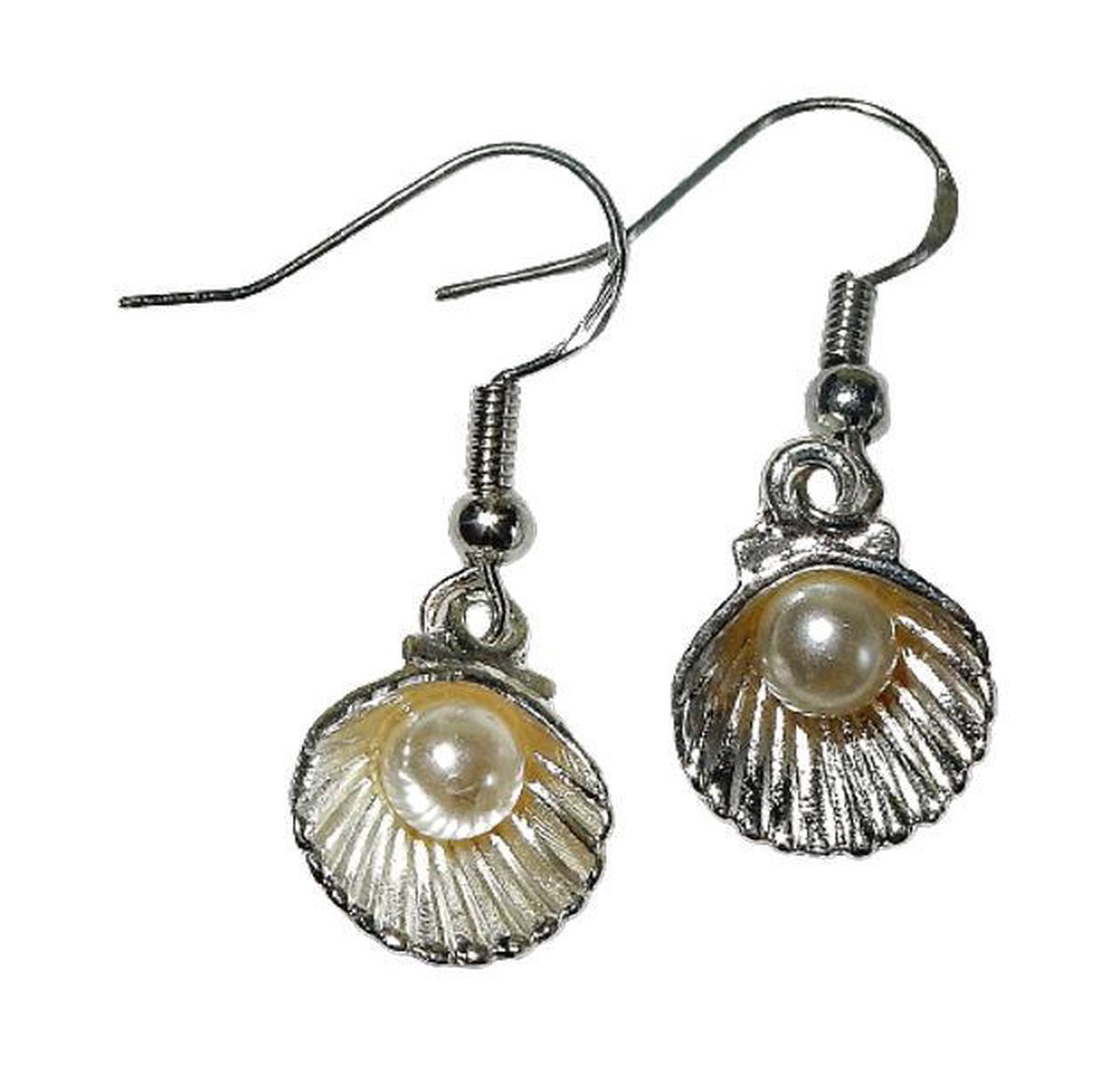 Zilveren Oorhangers Parel Oester zilverkleurig