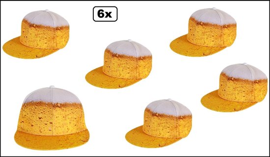 Foto: 6x bier baseball cap festival thema feest bierfeest terras festival apres ski biertje drinken fun vrijgezel strandparty