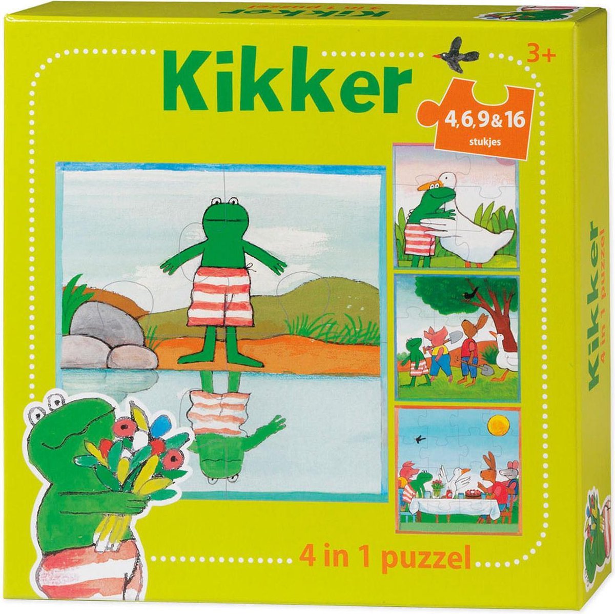 De wereld van Kikker - 4in1 puzzelset - 4+6+9+16 stukjes - kinderpuzzel