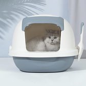 Pakeway Nieuwe Kattenbak Gesloten Schep Kattenbakvulling Pan Milieuvriendelijke Kattenbak met kap - gratis zeef t.w.v 7.49!! - Grijs