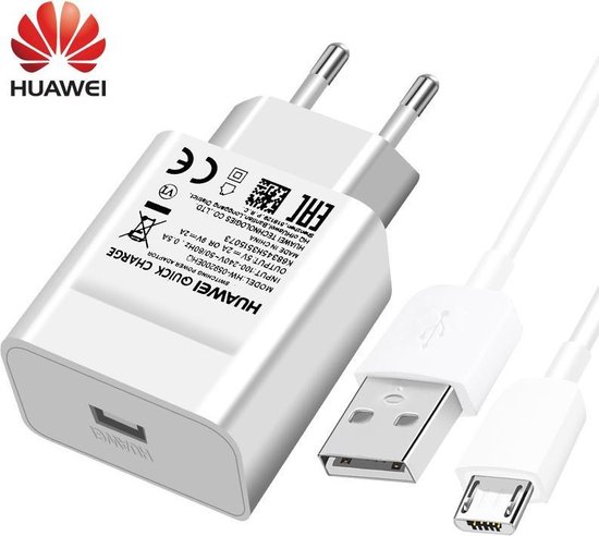 Huawei Quick Charge snel lader Adapter P10 Lite + Micro USB data oplaad  kabel 1 Meter... | bol.com