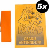 5 stuks - Holland Oranje Antenne Lint voor auto - voordeelverpakking